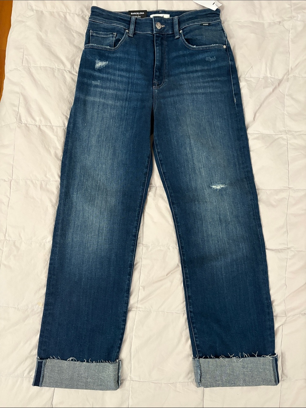 NEW Mavi Barcelona Women wide leg Jeans - Deep Blue Organic Denim